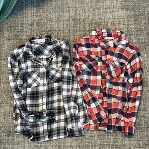 2 plaid button down shirts